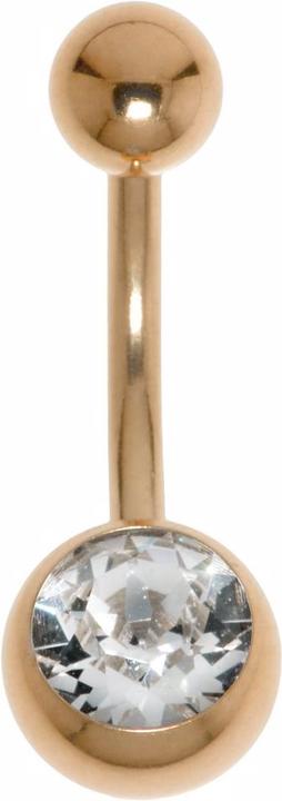 Bijouteria Bauchpiercing (Chirurgenstahl 316L, PVD Beschichtung (goldfarbig), Premium Kristall)