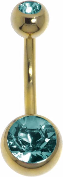 Bijouteria Bauchpiercing (Kristall, Zirconium Stahl, PVD Beschichtung (goldfarbig))