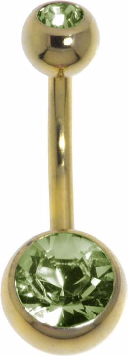 Bijouteria Bauchpiercing (Kristall, PVD Beschichtung (goldfarbig), Zirconium Stahl)