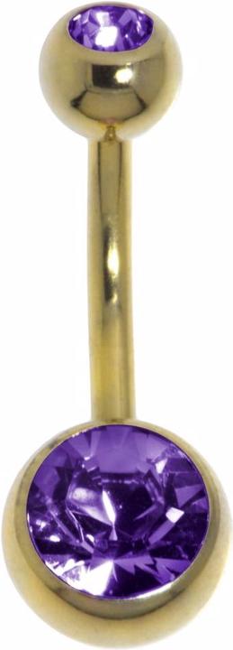 Bijouteria Bauchpiercing (Kristall, Zirconium Stahl, PVD Beschichtung (goldfarben))