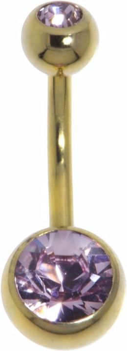 Immagine prodotto Bijouteria Piercing ventre (Vetro (di orologio), Acciaio allo zirconio, Rivestimento in PVD (colore oro))