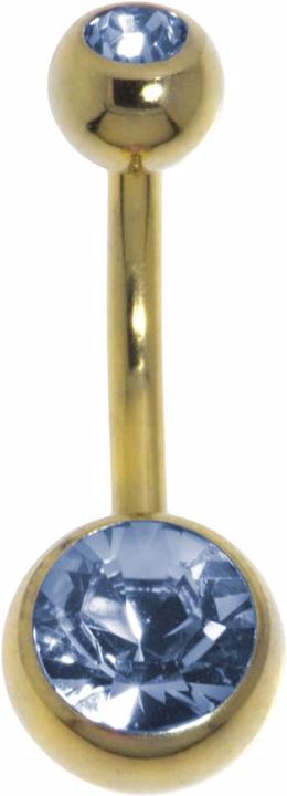 Bijouteria Bauchpiercing (Kristall, PVD Beschichtung (goldfarbig), Zirconium Stahl)