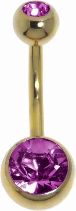 Produktbild Bijouteria Bauchpiercing (Kristall, PVD Beschichtung (goldfarbig), Zirconium Stahl)