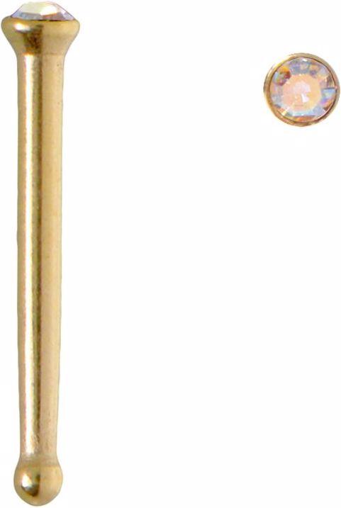 Bijouteria Nasenpiercing (Chirurgenstahl 316L, Kristall, PVD Beschichtung (goldfarbig))