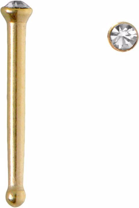 Immagine prodotto Bijouteria Piercing per naso (Acciaio chirurgico 316L, Vetro (di orologio), Rivestimento in PVD (colore oro))