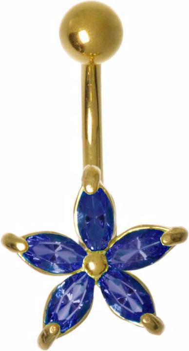 Produktbild Bijouteria Bauchpiercing (Messing rhodiniert, Zirkonia, PVD Beschichtung (goldfarben))