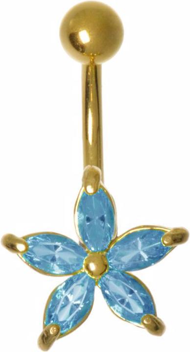 Produktbild Bijouteria Bauchpiercing (Zirkonia, Messing rhodiniert, PVD Beschichtung (goldfarbig))