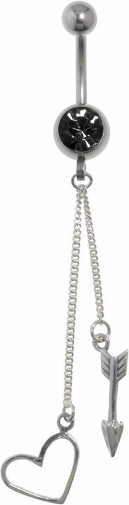 Bijouteria Bauchpiercing (Chirurgenstahl 316L, Kristall, Silber 925)