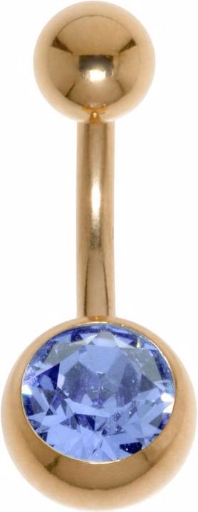 Bijouteria Bauchpiercing (Chirurgenstahl 316L, PVD Beschichtung (goldfarbig), Premium Kristall)