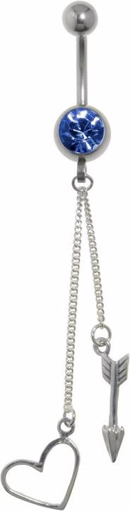 Bijouteria Bauchpiercing (Chirurgenstahl 316L, Kristall, Silber 925)