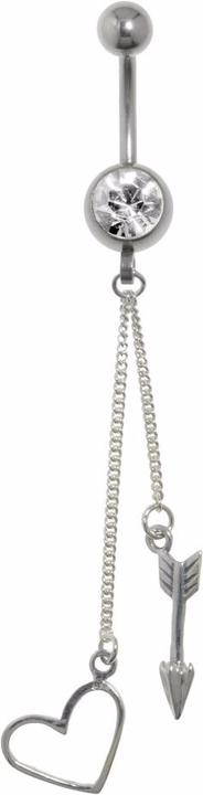 Bijouteria Bauchpiercing (Chirurgenstahl 316L, Kristall, Silber 925)