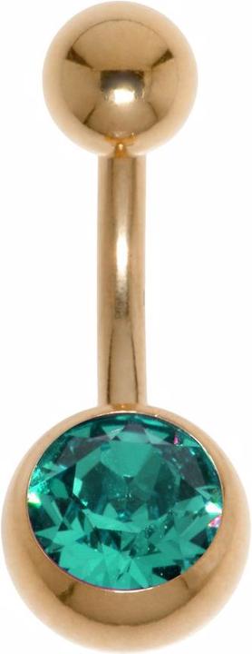 Bijouteria Bauchpiercing (PVD Beschichtung (goldfarbig), Chirurgenstahl 316L, Premium Kristall)