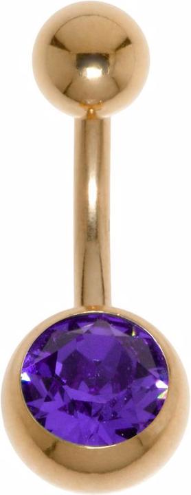 Immagine prodotto Bijouteria Piercing ventre (Acciaio chirurgico 316L, Rivestimento in PVD (colore oro), Cristallo premium)