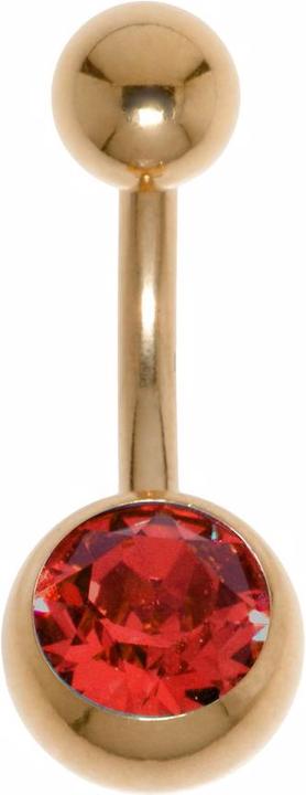 Bijouteria Bauchpiercing (PVD Beschichtung (goldfarbig), Chirurgenstahl 316L, Premium Kristall)