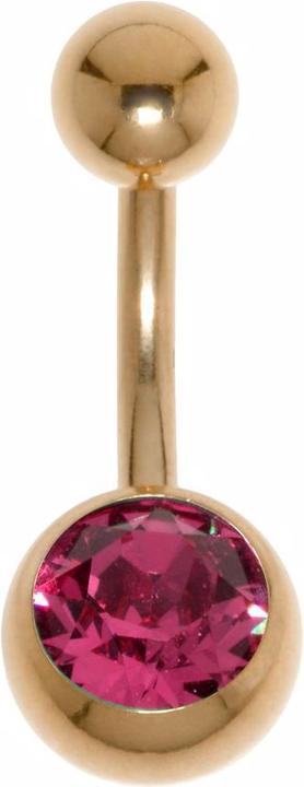 Bijouteria Bauchpiercing (Chirurgenstahl 316L, PVD Beschichtung (goldfarbig), Premium Kristall)
