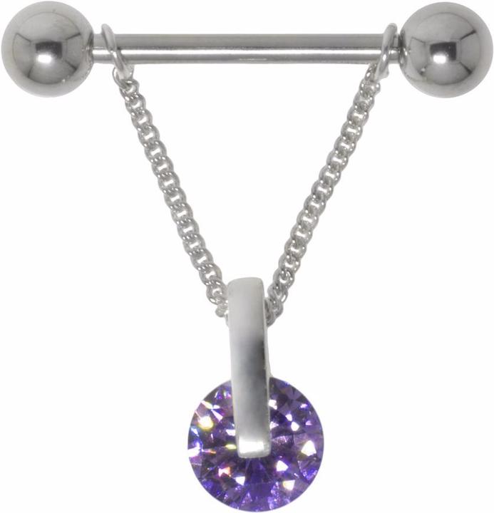 Bijouteria Brustpiercing (Chirurgenstahl 316L, Silber 925, Zirkonia)