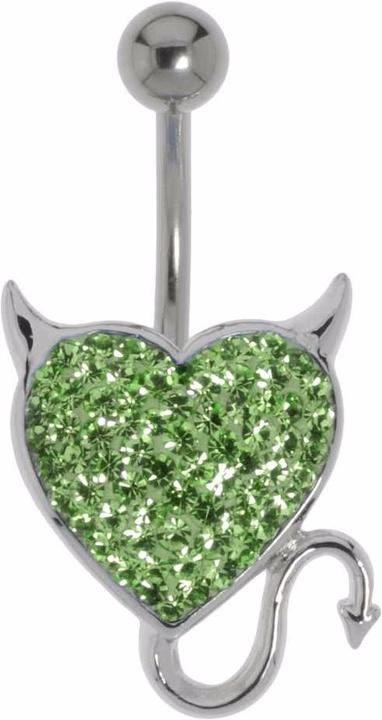 Bijouteria Bauchpiercing (Messing rhodiniert, Chirurgenstahl 316L, Kristall)