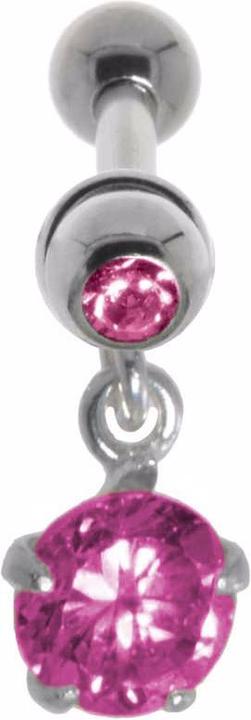 Bijouteria Ohrpiercing (Messing mit Silberbeschichtung, Zirkonia, Chirurgenstahl 316L, Kristall)