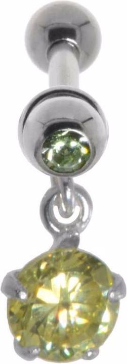 Bijouteria Ohrpiercing (Chirurgenstahl 316L, Kristall, Messing mit Silberbeschichtung, Zirkonia)