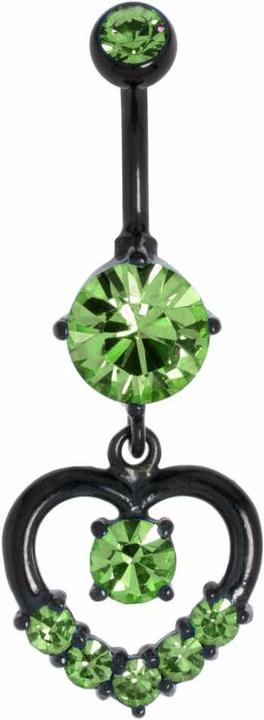 Produktbild Bijouteria Bauchpiercing (Chirurgenstahl 316L, Kristall, PVD Beschichtung (schwarz))
