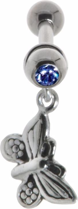 Bijouteria Ohrpiercing (Messing mit Silberbeschichtung, Chirurgenstahl 316L, Kristall)