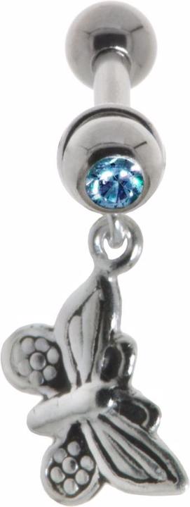 Bijouteria Ohrpiercing (Messing mit Silberbeschichtung, Chirurgenstahl 316L, Kristall)