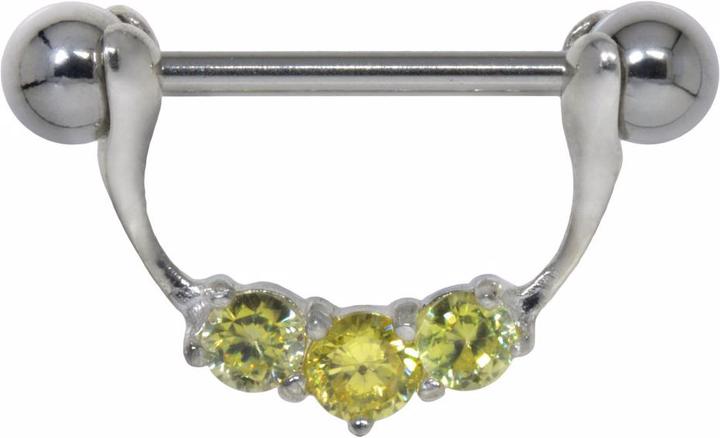 Bijouteria Brustpiercing (Chirurgenstahl 316L, Silber 925, Zirkonia)