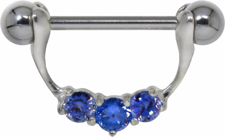 Bijouteria Brustpiercing (Chirurgenstahl 316L, Silber 925, Zirkonia)
