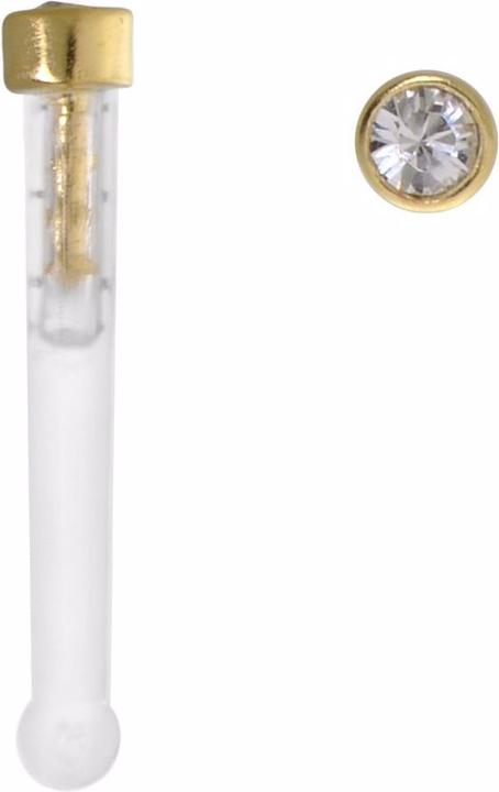 Produktbild Bijouteria Nasenpiercing (Bioplast, Gold 18K, Kristall)