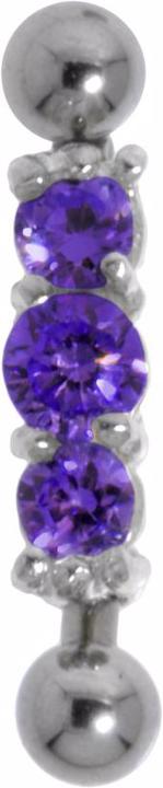 Bijouteria Augenbrauenpiercing (Silber 925, Zirkonia, Chirurgenstahl 316L)