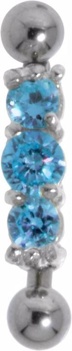 Bijouteria Augenbrauenpiercing (Zirkonia, Chirurgenstahl 316L, Silber 925)