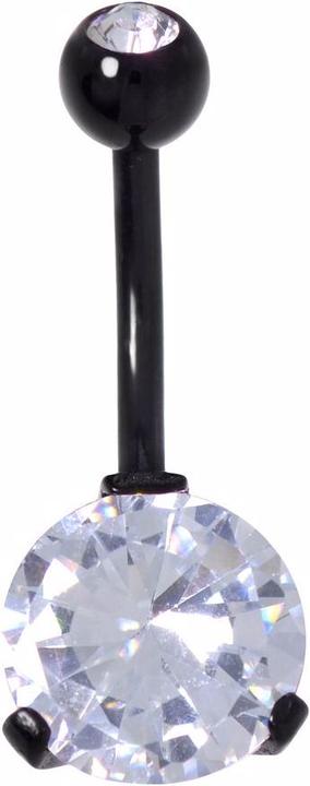 Image du produit Bijouteria Piercing nombril (Revêtement PVD (noir), Zircone, Acier chirurgical 316L, Cristallin)
