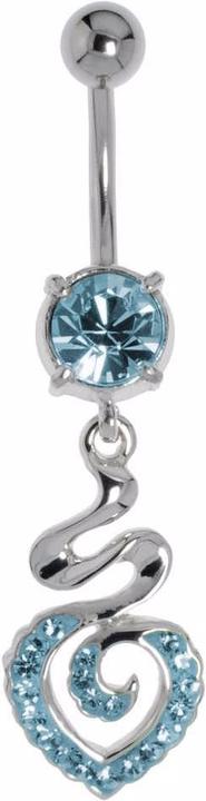 Image du produit Bijouteria Piercing nombril (Cristallin, Laiton rhodié, Acier chirurgical 316L)