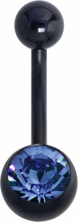 Image du produit Bijouteria Piercing nombril (Cristallin, Revêtement PVD (noir), Titane)