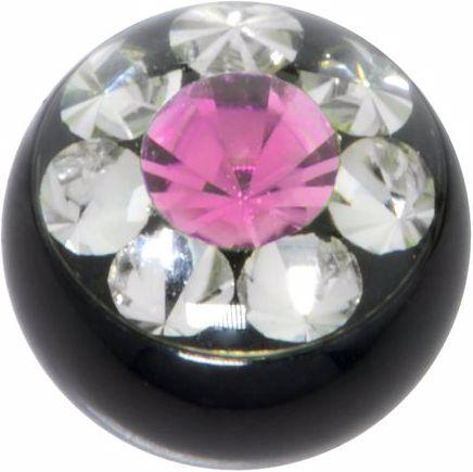 Image du produit Bijouteria Embout de piercing (Revêtement PVD (noir), Acier chirurgical 316L, Cristal Premium)