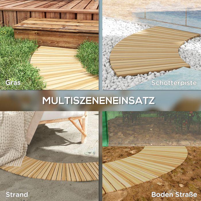 Produktbild Swisshandel24 120cm Gartenweg, Rollweg Gartentritt Dekorative Holztritt aus Tannenholz, Natur (1 x, 120 x 47 cm)
