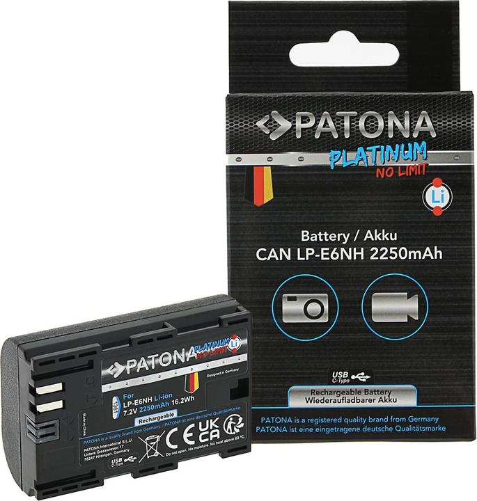 Produktbild Patona Platinum Akku mit USB-C Input Canon LP-E6NH (Kamera Akku)