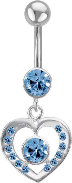 Bijouteria Bauchpiercing (Chirurgenstahl 316L, Kristall, Silber 925)