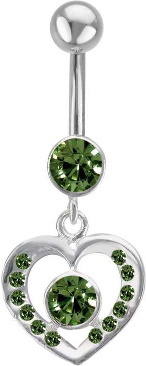 Bijouteria Bauchpiercing (Chirurgenstahl 316L, Kristall, Silber 925)