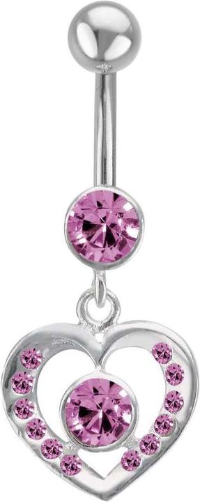 Bijouteria Bauchpiercing (Silber 925, Chirurgenstahl 316L, Kristall)