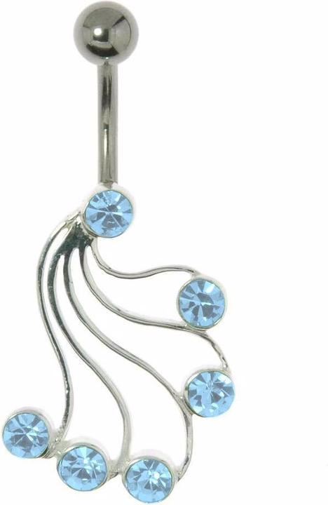 Bijouteria Bauchpiercing (Chirurgenstahl 316L, Kristall, Silber 925)