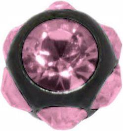 Bijouteria 1.2mm Piercing-Kugel (Chirurgenstahl 316L, PVD Beschichtung (schwarz), Premium Kristall)
