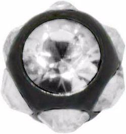 Produktbild Bijouteria 1.2mm Piercing-Kugel (Chirurgenstahl 316L, PVD Beschichtung (schwarz), Premium Kristall)