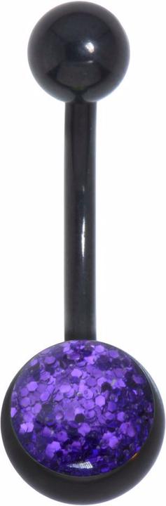 Bijouteria Bauchpiercing (PVD Beschichtung (schwarz), Chirurgenstahl 316L, Epoxiharz)