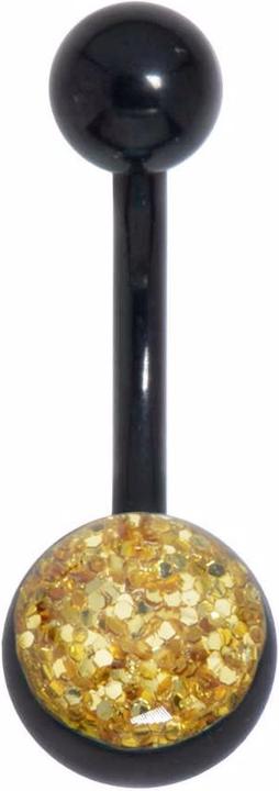 Bijouteria Bauchpiercing (Chirurgenstahl 316L, Epoxiharz, PVD Beschichtung (schwarz))