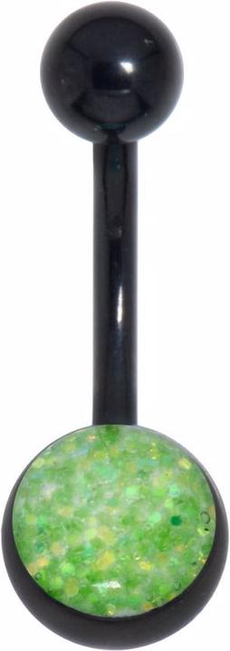 Bijouteria Bauchpiercing (PVD Beschichtung (schwarz), Chirurgenstahl 316L, Epoxiharz)