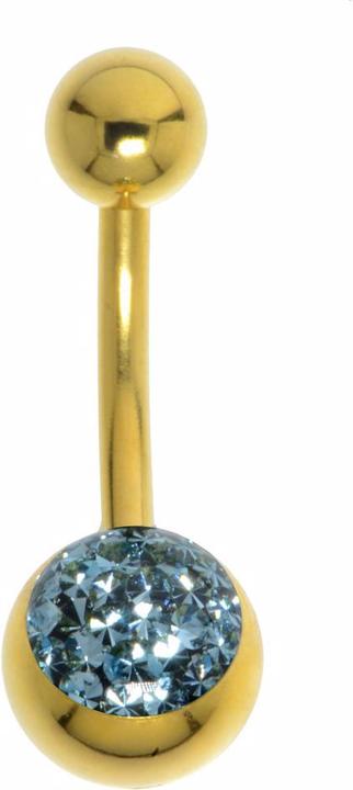 Bijouteria Bauchpiercing (Premium Kristall, Chirurgenstahl 316L, Epoxiharz, PVD Beschichtung (goldfarbig))