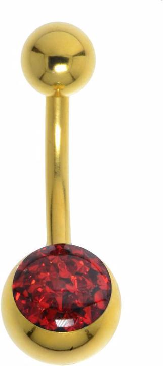 Bijouteria Bauchpiercing (Chirurgenstahl 316L, Epoxiharz, PVD Beschichtung (goldfarbig), Premium Kristall)