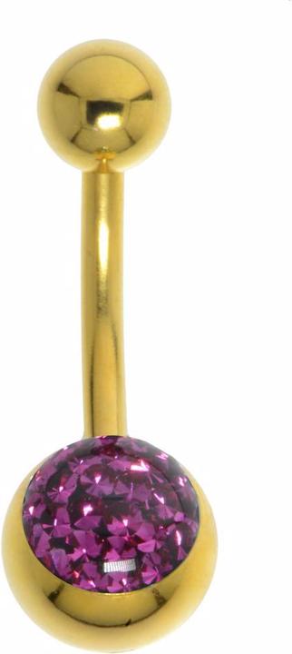 Immagine prodotto Bijouteria Piercing ventre (Acciaio chirurgico 316L, Resina epossidica, Rivestimento in PVD (colore oro), Cristallo premium)