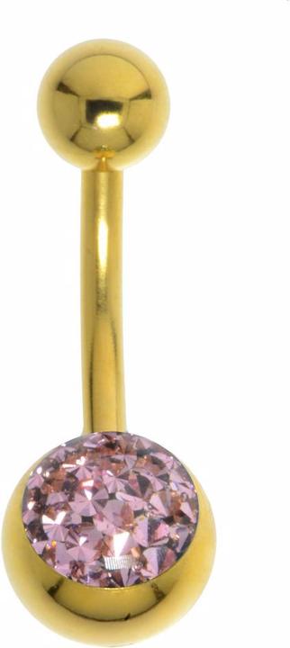 Bijouteria Bauchpiercing (Chirurgenstahl 316L, Epoxiharz, PVD Beschichtung (goldfarbig), Premium Kristall)
